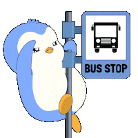 Looking Bus Stop Sticker by Pudgy Penguins