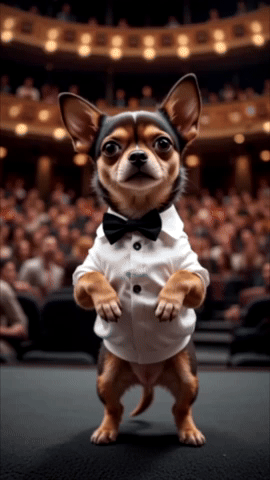 perrito chihuahua de corbatin dice chiste