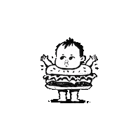 TedHJones food baby burger food baby Sticker