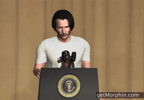 Keanu Reeves Mic Drop GIF by Morphin