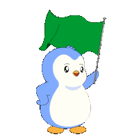 Happy Green Flag Sticker by Pudgy Penguins