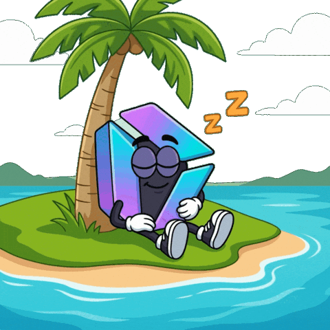 Sea Beach Sleeping Sticker by IDX Solana