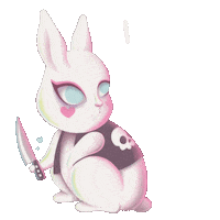 HeyCone girl kawaii angry bunny Sticker