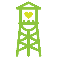SomertonAz love heart green Watertower Sticker