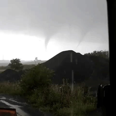 Two Funnel Clouds Seen as Thunderstorms Sweep Western Italy
