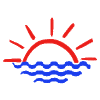 Les_Jolies_Musiques summer blue red beach Sticker