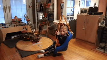 Homemade Crane Successfully Lifts 3-Year-Old Boy