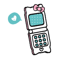 Sanrio hello kawaii kitty call Sticker