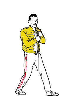 Freddie Mercury Yes Sticker