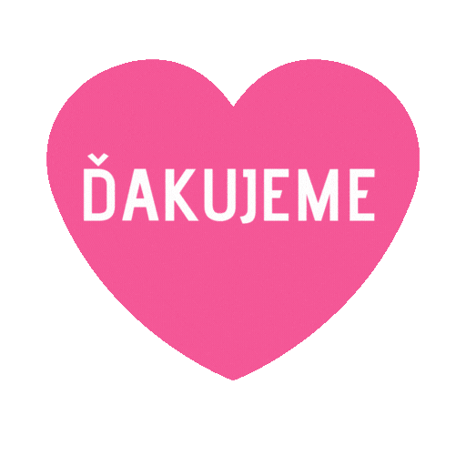 Malicek Dakujeme Pink Heart Sticker by malicek