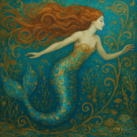 Red Hair Swimming GIF by Maryanne Chisholm - MCArtist