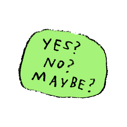 Decision Making Yes Sticker by Adam J. Kurtz