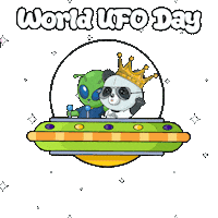 Waving Sci Fi Sticker by PandaPals
