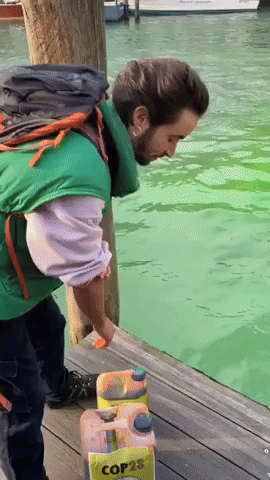 Venice Mayor Blasts 'Eco Vandals' as Dye Turns Grand Canal Green