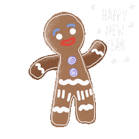 New Year Gingerbread Sticker