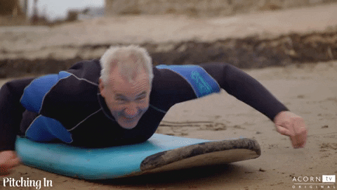 acorn-tv giphyupload beach surf surfing GIF
