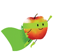 Apple Superhero Sticker by DeeBee's Organics