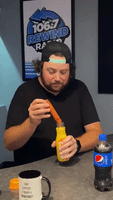 Drinking Orange Juice Through Hot Dog Straw