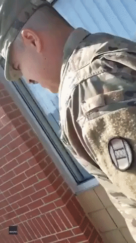 Soldier Surprises Mom at Work After Being Deployed For Over a Year