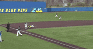 BlueHens baseball slide excitement safe GIF