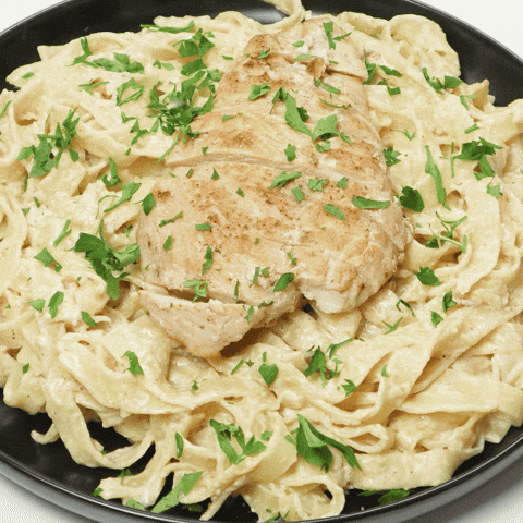 Fettuccine Alfredo Chicken Recipe GIF