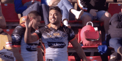celebrate hi five GIF by Wests Tigers
