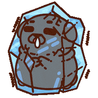 Shaking Ice Cold Sticker by Puglie Pug