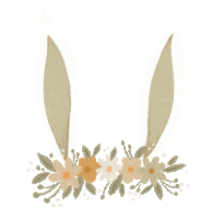 Easter Bunny Flowers Sticker