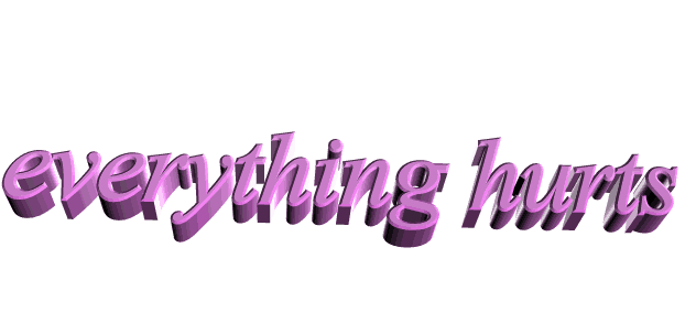 everything hurts Sticker by AnimatedText