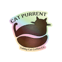 tabbycatcoffee coffee cats tabby cat coffee tabbycatcoffee Sticker