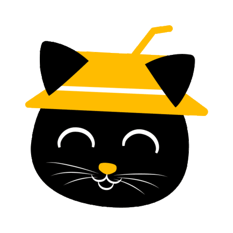 Black Cat Sticker by cococart