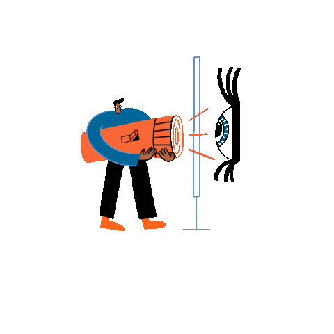 Eyes Orange Sticker by IOLLA