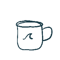 Coffee Mug Sticker by Saltwater-Shop.com