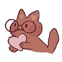 chewzyart love heart cats couple Sticker