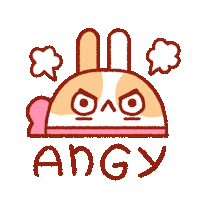 PugiBuni angry kawaii mad bunny Sticker
