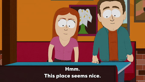 table booth GIF by South Park 