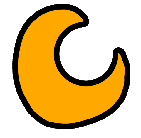 Crescent Moon Sticker by Linya-Linya
