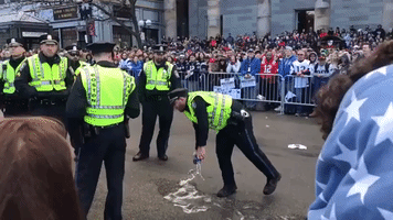 Boston Police Confiscate Beer on Patriots Parade Route