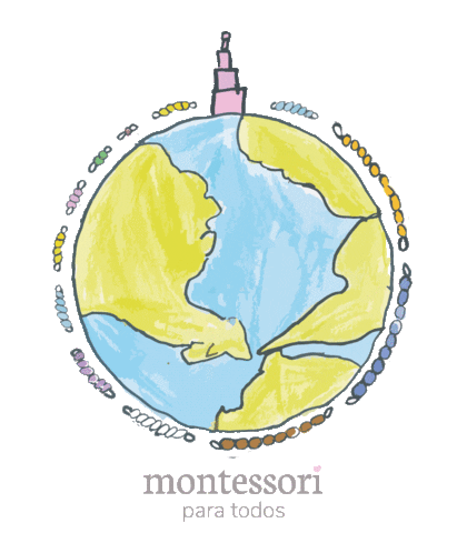 montessoriparatodos giphyupload peace world educacion Sticker