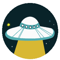 Space Ufo Sticker by BadgeBomb