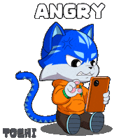 Angry Cat Sticker by Toshithecat