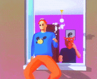 animation #fail #3d #wtf #retro #fall #awkward #vhs #mask #building #90's #lighter #cigaret GIF by Alexandre louvenaz