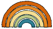 the_la_mo fun rainbow blue orange Sticker