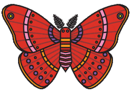 Red Wings Butterfly Sticker by Natural History Museums of Los Angeles County