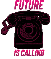 retrofuturebabe phone future telephone calling Sticker