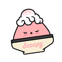 ScoopyMilkBar pink ice cream strawberry shaved ice Sticker
