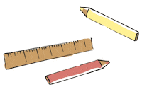 MsSlow red yellow doodle line Sticker