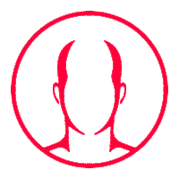 TheDoe white red circle hide Sticker