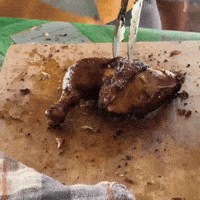 Chopping Fried Chicken GIF