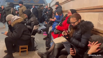 People Shelter in Kyiv Metro Stations as Strikes Warned
